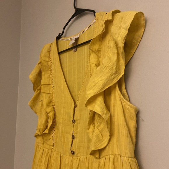 ⭐️Knox Rose Mustard Yellow Flutter Sleeves Mini Dress size XXL - Picture 6 of 12